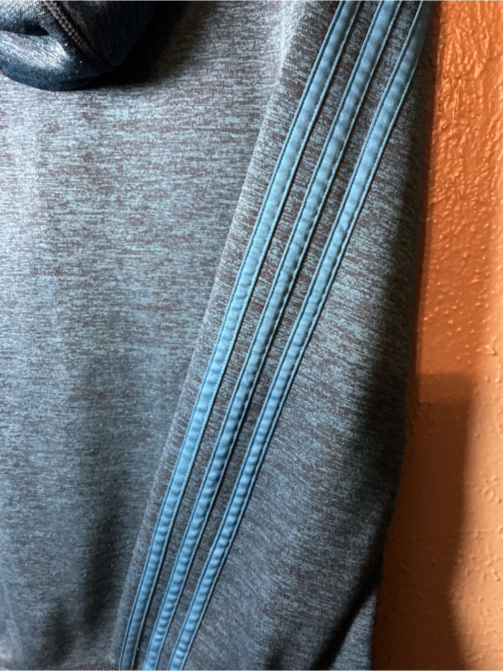 Adidas Blue Heather Full-Zip Hoodie with Bright Blue Lining - Picture 5 of 6